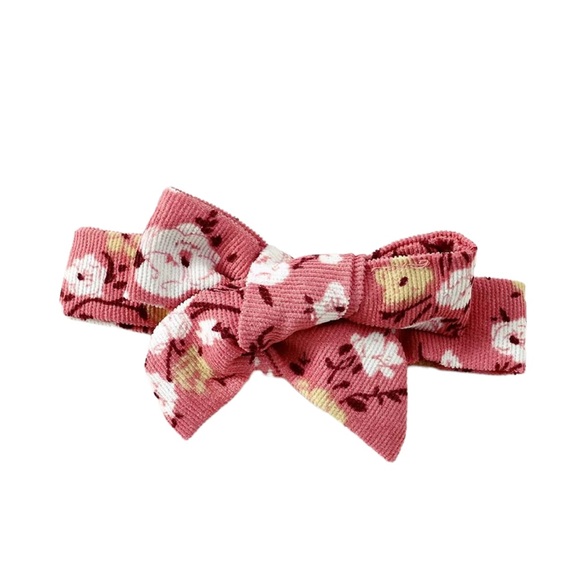 FLASH SALE!! Girls’ Khaki and Rose Floral Long Sleeved Dress with Headband - Picture 5 of 7